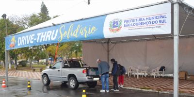 Drive thru solidário já está recebendo doações em São Lourenço do Sul