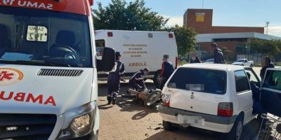 Motociclista e carona ficam feridos em acidente no bairro Olaria em Camaquã