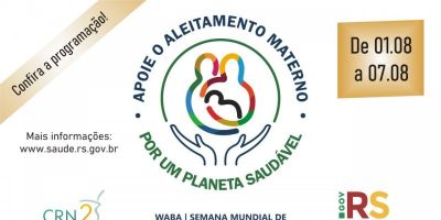 Semana Mundial de Aleitamento Materno terá programação online em agosto