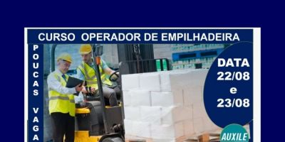 APROVEITE: inscreva-se no curso de operador de empilhadeira para Camaquã e região