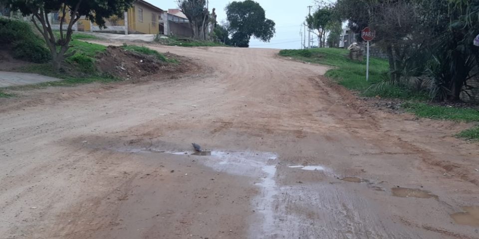 FOTOS E VÍDEO: rua do bairro Dona Tereza em Camaquã continua com vazamento de água