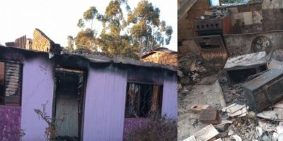 Família de São Jerônimo tem casa destruída por incêndio e precisa de ajuda