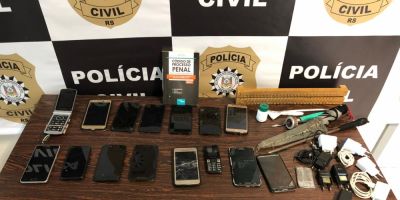 Polícia Civil apreende diversos celulares e outros objetos no  Presídio Estadual de Camaquã