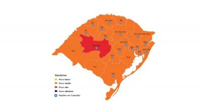 Apenas uma região do RS fica em bandeira vermelha no mapa preliminar do Distanciamento Controlado