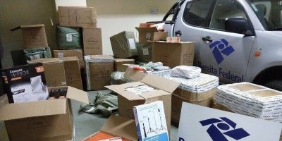 Receita Federal apreende 1,5 tonelada de mercadorias em duas transportadoras localizadas em Pelotas