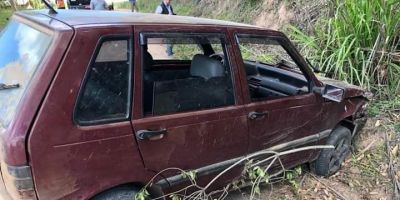 Homem morre após colidir carro em barranco no interior de Encruzilhada do Sul 