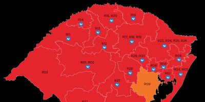 Rodada desta semana permanece com 20 das 21 regiões em vermelho no mapa do Distanciamento Controlado 