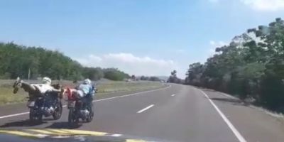 IMPRUDÊNCIA: PRF intercepta motociclistas fazendo malabarismo na BR-116