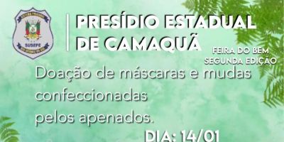  Presídio Estadual de Camaquã realiza doação de roupas, mudas e máscaras de proteção