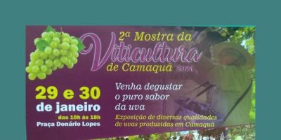 Segunda Mostra da Viticultura de Camaquã ocorre 29 e 30 de janeiro