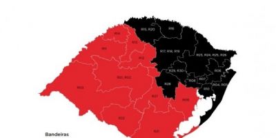 Mapa definitivo da 42ª rodada mantém 11 regiões em bandeira preta no RS