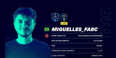 Camaquense fica em terceiro lugar no FIFA 21 Global Series da América do Sul