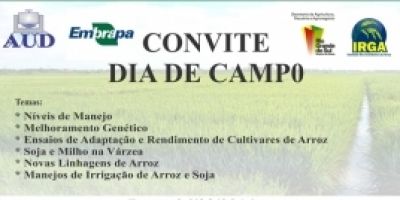 Camaquã - AUD, Irga e Embrapa promovem hoje Dia de Campo Regional