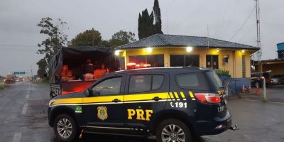 PRF apreende caminhão transportando carga milionária em Eldorado do Sul 