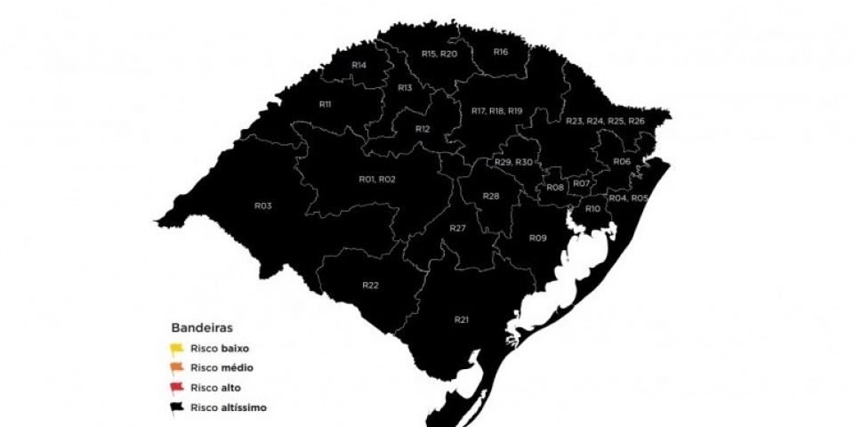RS tem a sexta semana consecutiva de bandeira preta nas 21 regiões
