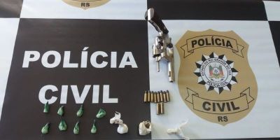 Homem é preso, e droga, arma e munições são apreendidas em Cristal