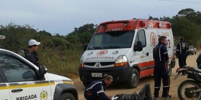 Motociclista cai de moto e fica ferido na estrada da Cintea em Camaquã