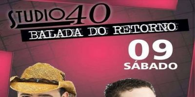 Neste sábado tem a Balada do Retorno na Studio 40 com a dupla Marcus e Fabiano