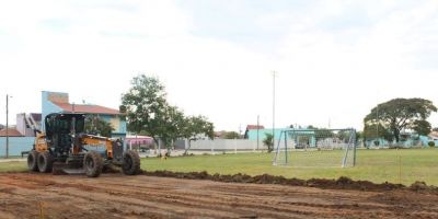 Começa preparação da nova quadra de vôlei de areia do Ginásio de Esportes de Camaquã