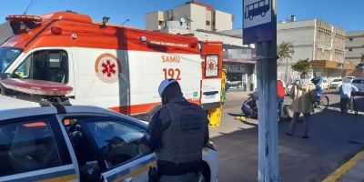 FOTOS E VÍDEO: mociclista fica ferido em acidente no centro de Camaquã