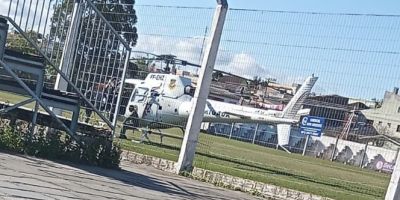 Aeronave da Brigada Militar realiza operação em Camaquã