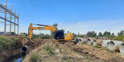 Trabalhos de drenagem são realizados em Camaquã