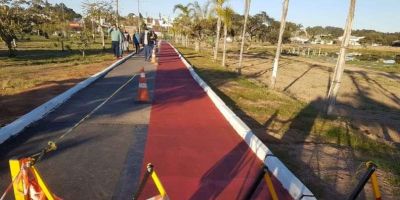 Pista na Prainha começa a receber pintura em Camaquã