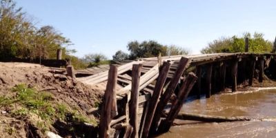 Prefeitura de Arambaré interdita ponte danificada pelas fortes chuvas 