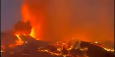 Erupção de vulcão em ilha de La Palma provoca fugas e destrói casas