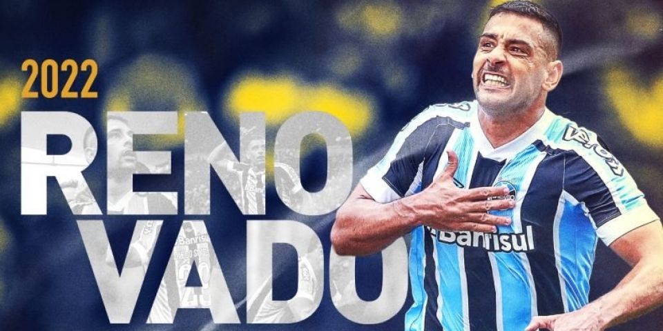 Grêmio anuncia renovação de contrato do atacante Diego Souza 