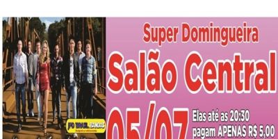 Super Domingueira no Salão Central com a Banda Indústria Musical. É neste domingo (5/7)