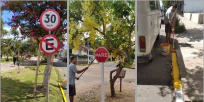 Divisão de Trânsito realiza manutenção na sinalização de Camaquã