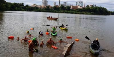 Temporada 2022 do Projeto Nadando Pelos Cartões Postais começou com Travessia no Rio Taquari