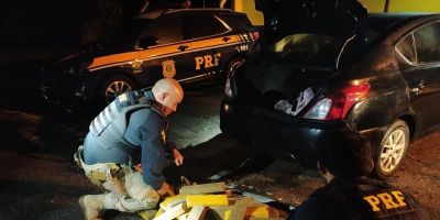 VÍDEO: PRF prende motorista com 100 kg de maconha em carro roubado