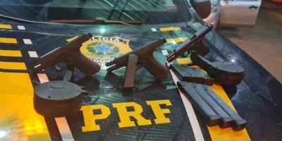 Homem que viajava com a família é preso no RS trazendo armas e carregadores do Paraguai