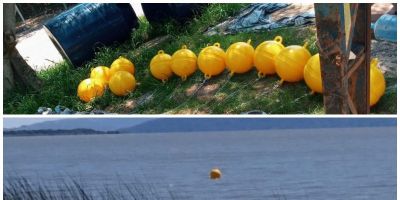 Bombeiros pedem que banhistas não desloquem boias na praia de Barra do Ribeiro