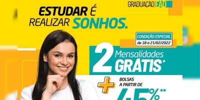 Receba duas mensalidades grátis em condição especial da Uniasselvi Polo Camaquã