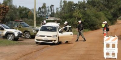 Brigada Militar efetua operação "Barreiras" no interior de São Lourenço do Sul