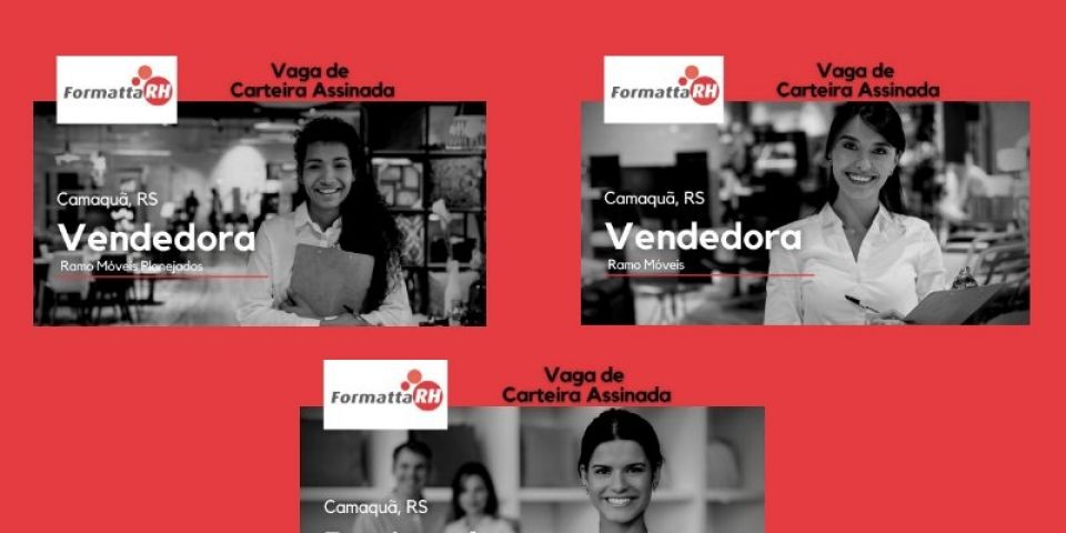 Formatta RH disponibiliza três vagas com carteira assinada