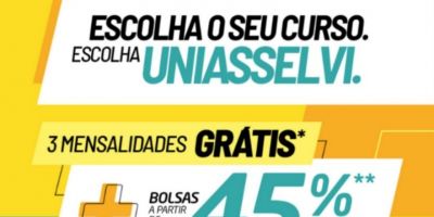 Mensalidades grátis e bolsas a partir de 45% você garante na Uniasselvi Polo Camaquã