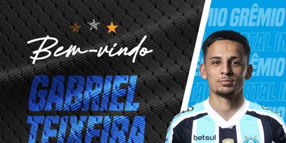 Grêmio anuncia contratação do meia-atacante Gabriel Teixeira 