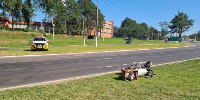 Motociclista sem habilitação fica ferido após sofrer acidente em rodovia gaúcha 