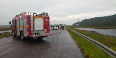 Capotamento deixa uma pessoa morta e três feridas na ERS-448 em Garibaldi