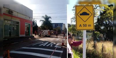 Divisão de trânsito revitaliza sinalização no centro e em estradas do interior de Camaquã