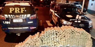 PRF e Polícia Civil prendem dois pelotenses com meia tonelada de maconha e skunk no Norte do RS