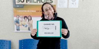 Ganhadora do Nota Fiscal Gaúcha recebe prêmio em São Lourenço do Sul