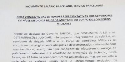 Representantes de servidores da BM e Bombeiros orientam população a não sair de casa na segunda