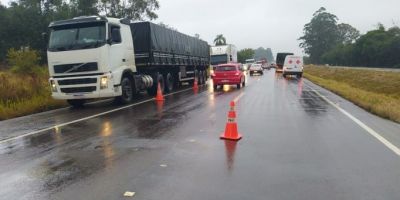 Carreta colide em ciclista na BR-116 em Barra do Ribeiro 