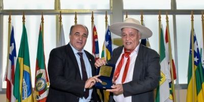 Cantor e compositor Helmo de Freitas recebe medalha na Assembleia Legislativa