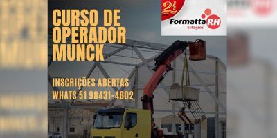 Formatta RH está oferecendo curso de Operador de Guindauto Munck em Camaquã